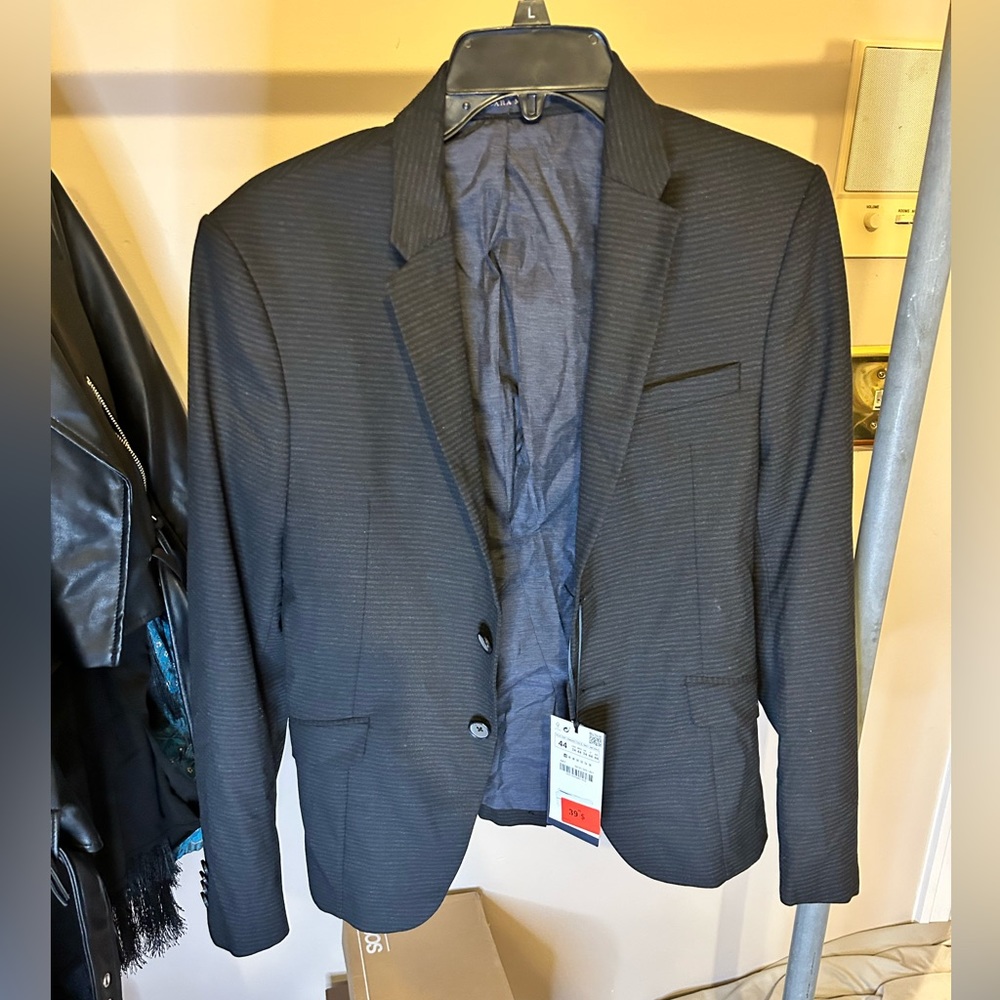 ZARA Navy/ Grey striped Men’s blazer size 34